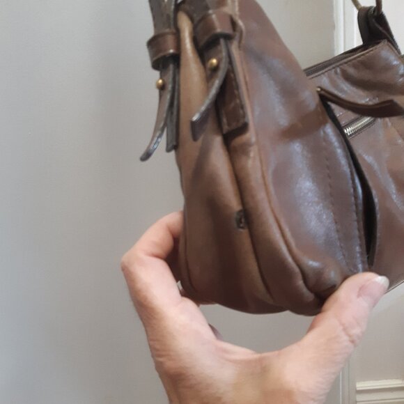 Brown soft genuine leather convertible Derek Alexander bag - Picture 8 of 14